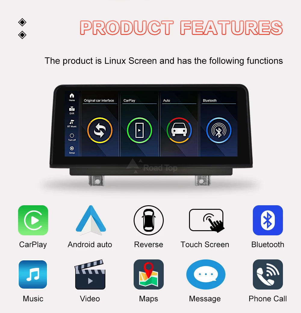 10.25 ''1920*720 Carplay Sem Fio Android Auto Display Multimídia Para BMW Série 3 4 F30 F31 F32 F33 F34 F36 NBT Tela Sensível Ao Toque