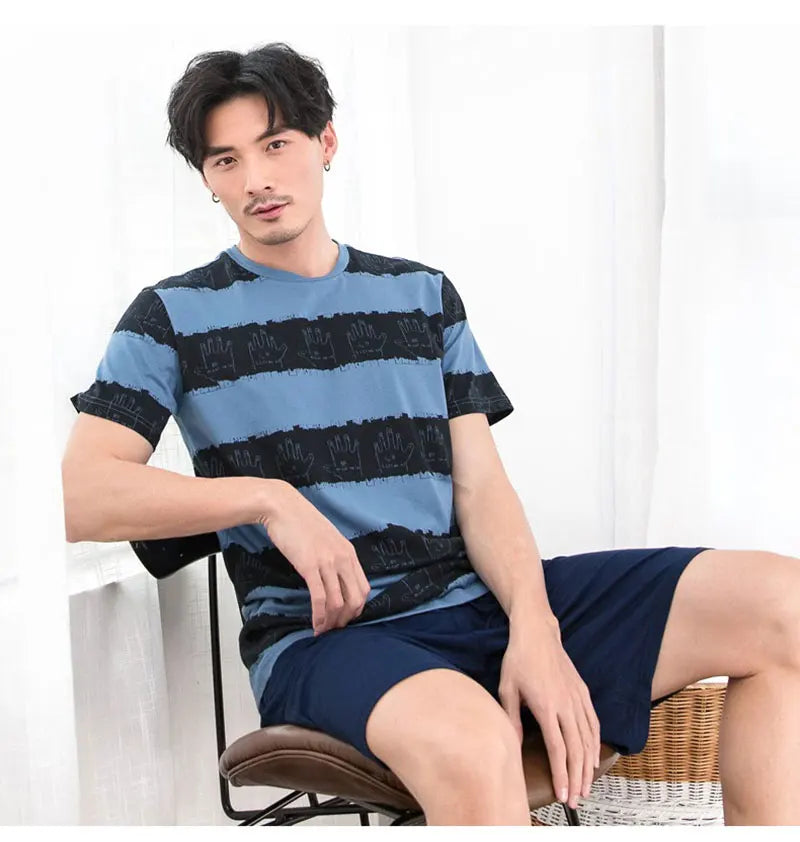 Calças de dormir de algodão masculino plus size 5xl shorts pijamas boxer casual lounge wear dormir calças curtas homewear homme