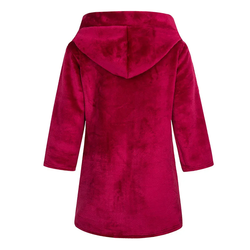 Crianças pijamas macios roupão de flanela de inverno 2025 novo dos desenhos animados bonito pijamas meninos meninas outono roupões com capuz homewear