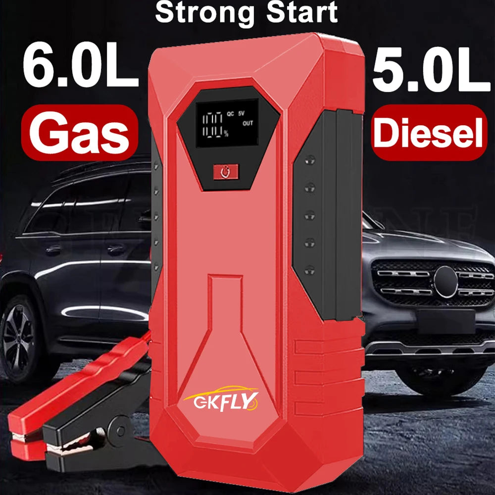 GKFLY 2000A/3000A/4000A Carregador de Bateria para Carros a Gasolina e Diesel, Power Bank e Auxiliar de Partida para Automóveis