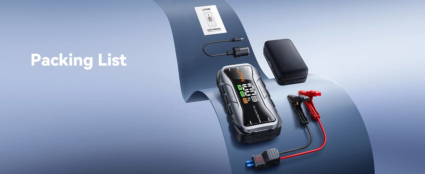 UTRAI 27000mAh Car Jump Starter Power Bank 6000A Car Booster Auto Dispositivo de partida de emergência Jump Start para gasolina diesel
