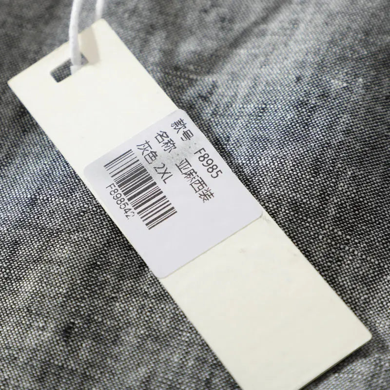 Blazer de Linho Puro - Blazer Masculino Elegante para Eventos ao Ar Livre, Casual, de Alta Qualidade, Tendência para Negócios, Casamentos, Estilo Fino de Cor Pura para Cavalheiros