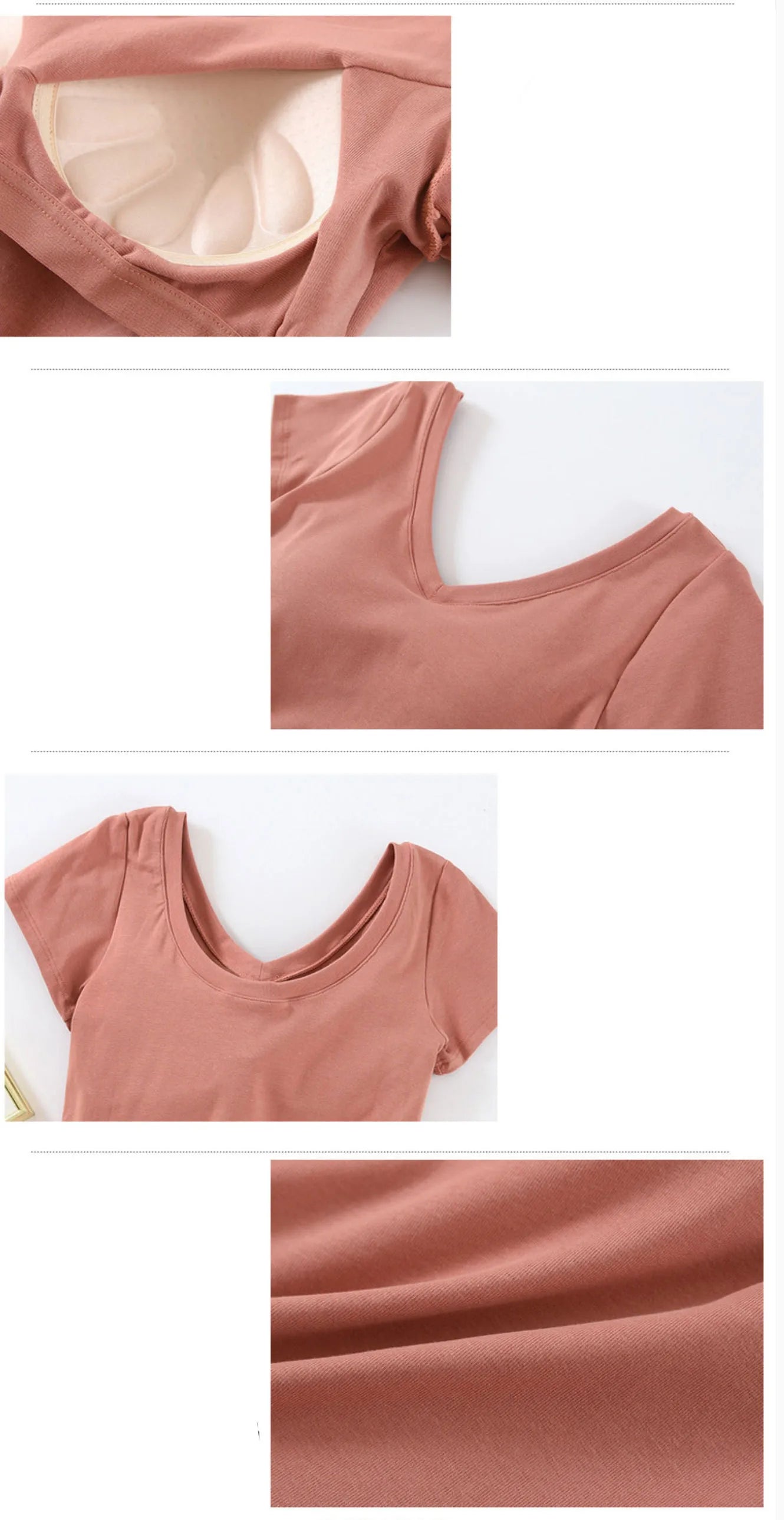Camiseta de manga curta de algodão almofadas no peito feminino verão uma peça sleep tops com decote em v roupa exterior magro pijamas 1 peça pijamas