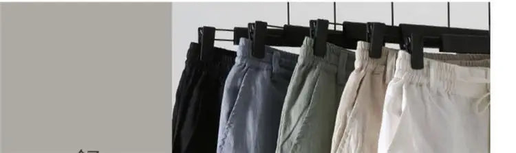 Calças de Linho Cor Sólida 2026 Masculinas Soltas de Algodão e Linho Casuais 9 Pontos Primavera Verão para Casa Retas Macias Confortáveis