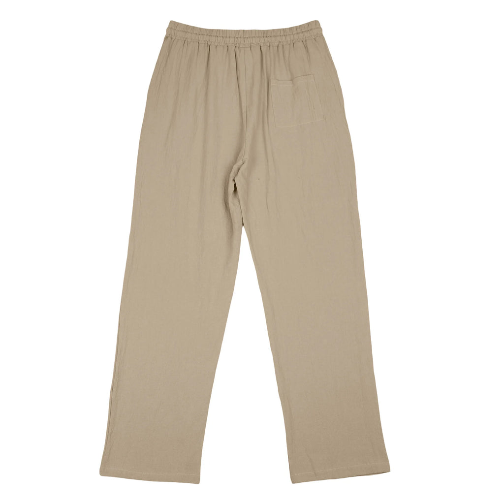 Calças de Linho Americanas Novas Primavera 2026, Tecido Leve e Respirável, Estilo Casual Solto, Cintura com Cordão, Perfeitas para Uso Diário