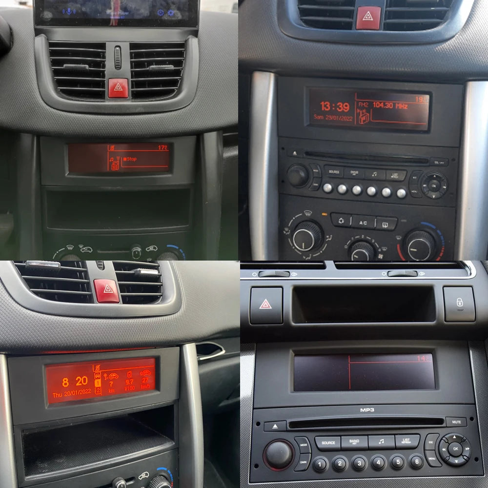 Aplicável a peugeot citroen multi-função c-screen escudo cd player posição tela substituição habitação tela fixa face fram
