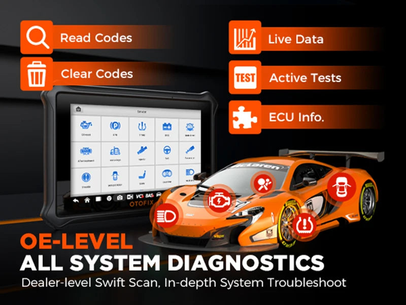 OTOFIX D1 LITE OBD2 Scanner Ferramenta de diagnóstico de carro Bluetooth Controle bidirecional sem fio OBD Ferramenta de digitalização automotiva Teste ativo