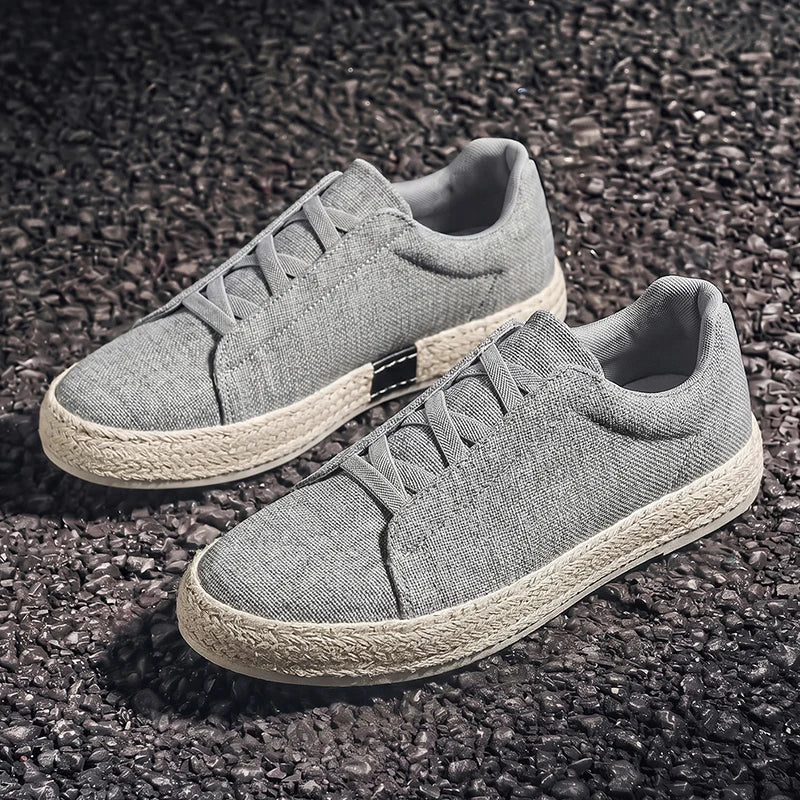 Sapatos de Pescador em Linho, Sapatos de Tecido Masculinos Modernos 2025, Sapatos Casuais Masculinos Respiráveis de Verão