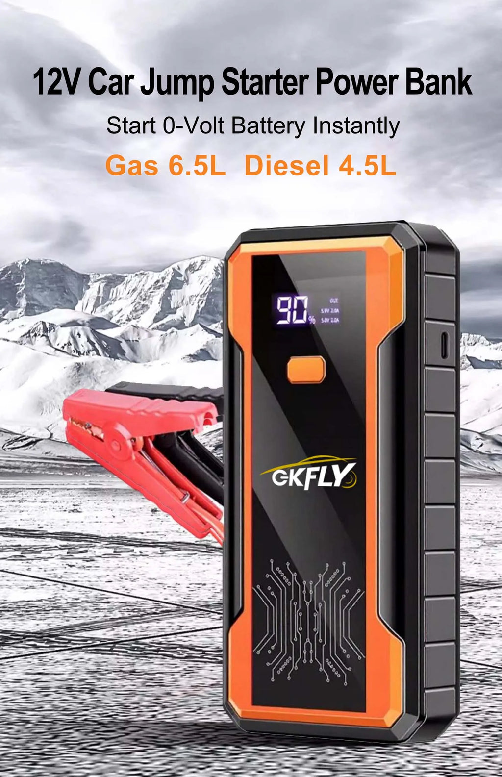 Gkfly 4000a carro ir para iniciantes banco de potência portátil 2000a impulsionador de bateria de carro 12v dispositivo de partida auxiliar para gasolina diesel