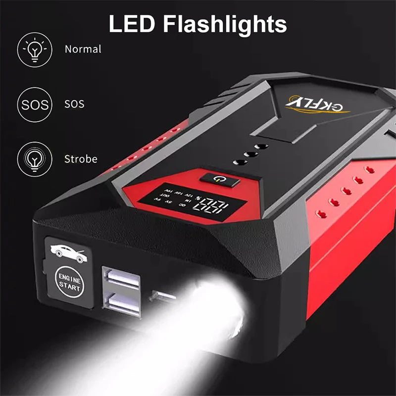 GKFLY 2000A/3000A/4000A Carregador de Bateria para Carros a Gasolina e Diesel, Power Bank e Auxiliar de Partida para Automóveis
