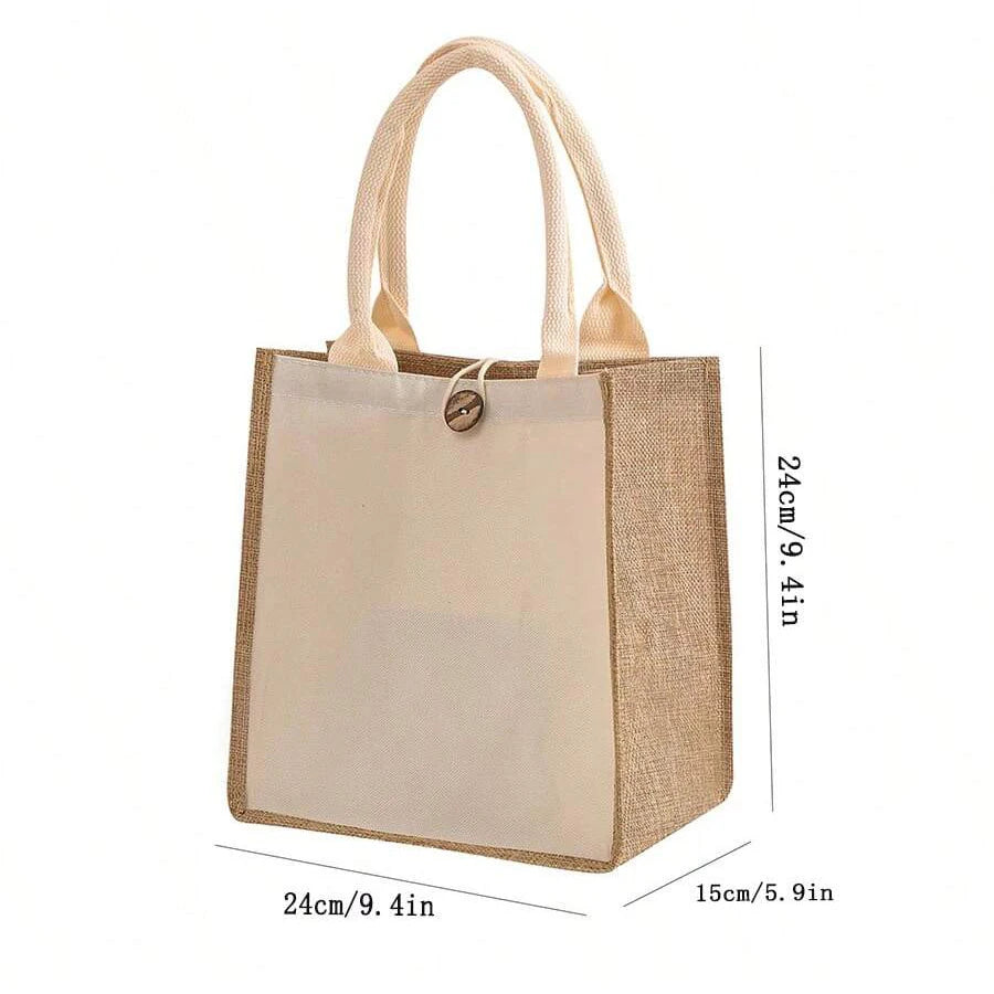 Linho cor lisa senhoras bolsa fivela estilo moda multifuncional saco de presente diário passeio saco de armazenamento de compras