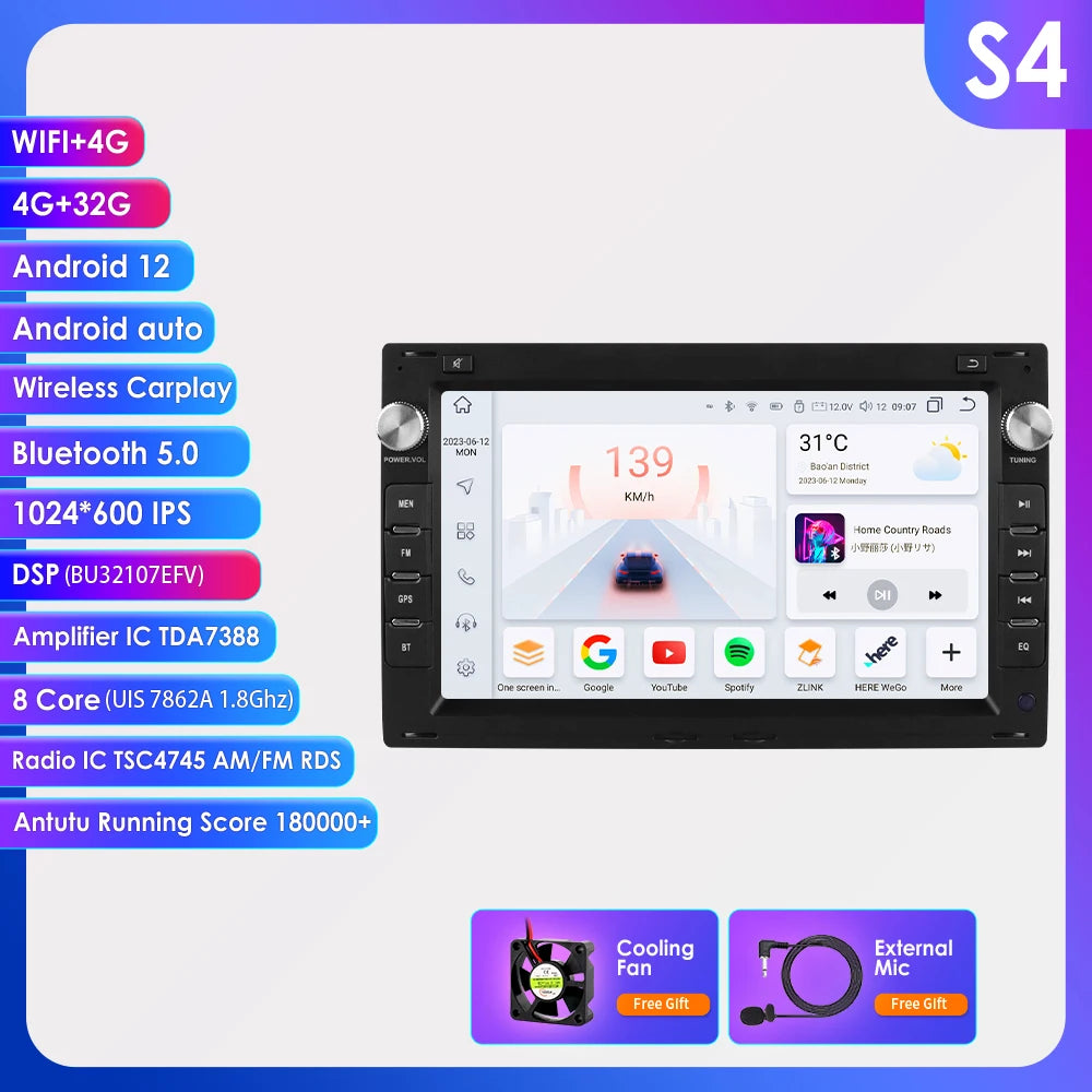 Hizpo rádio do carro de 7 polegadas para vw golf 4 passat polo transporte t5 multivan assento jetta carro multimídia gps 2din autoradio carplay 7862