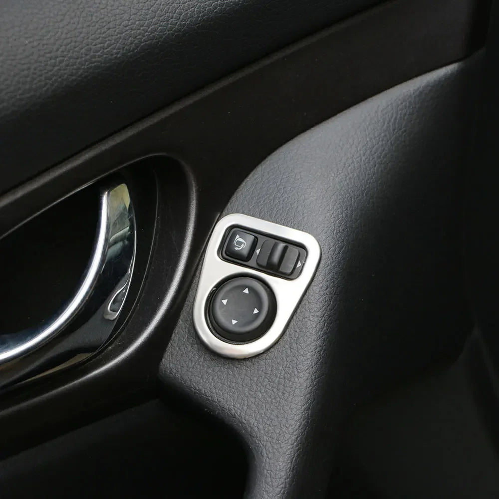 Interior de aço inoxidável espelho retrovisor ajuste capa guarnição adesivo para nissan qashqai j11 2014- 2018