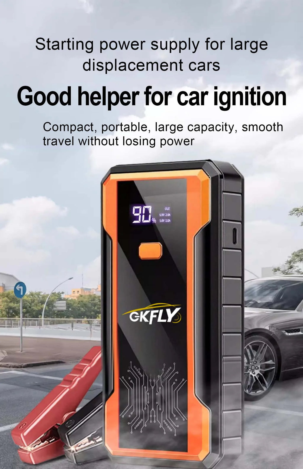 Gkfly 4000a carro ir para iniciantes banco de potência portátil 2000a impulsionador de bateria de carro 12v dispositivo de partida auxiliar para gasolina diesel