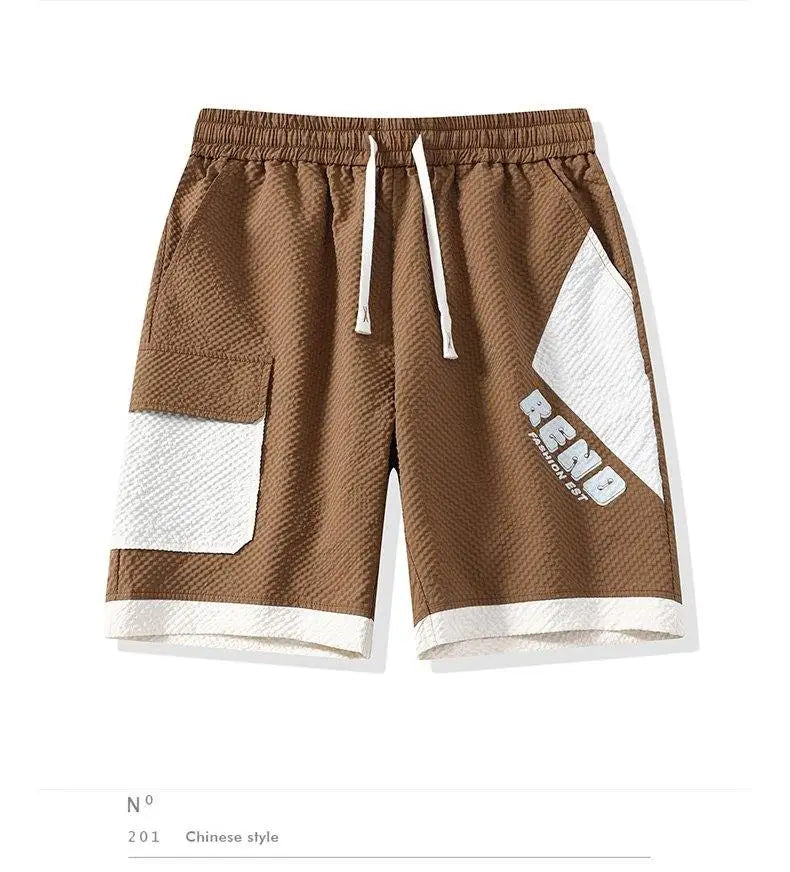 Conjunto Casual Masculino de Linho e Algodão, Camisa de Manga Curta com Colarinho e Calças Largas, Traje de Verão com Bordado Floral