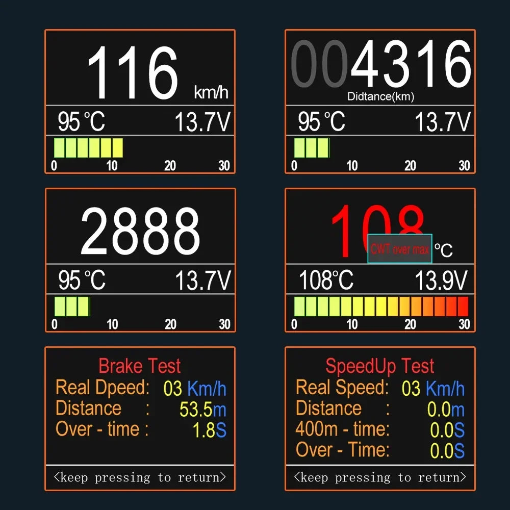 Ancel a202 computador on-board carro display digital velocidade consumo de combustível medidor de temperatura obd2 scanner automóvel