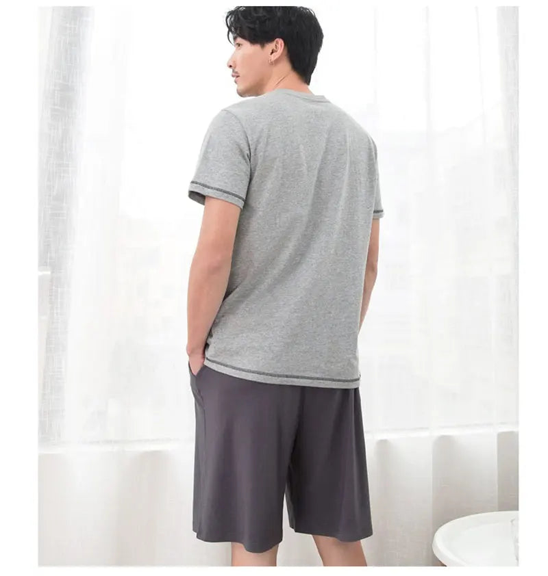 Calças de dormir de algodão masculino plus size 5xl shorts pijamas boxer casual lounge wear dormir calças curtas homewear homme
