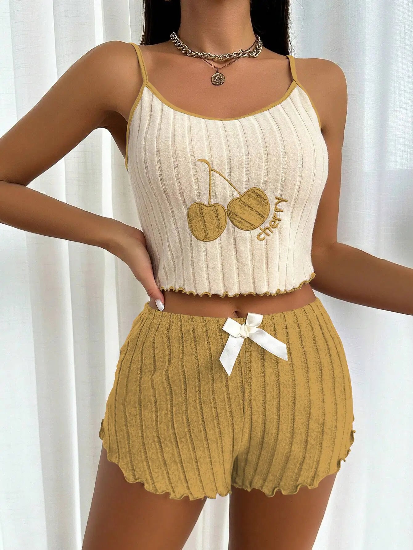 Feminino casual verão 2 pçs pijamas simples lã chão halter colete topos e shorts conjunto casa wear pijamas loungewear