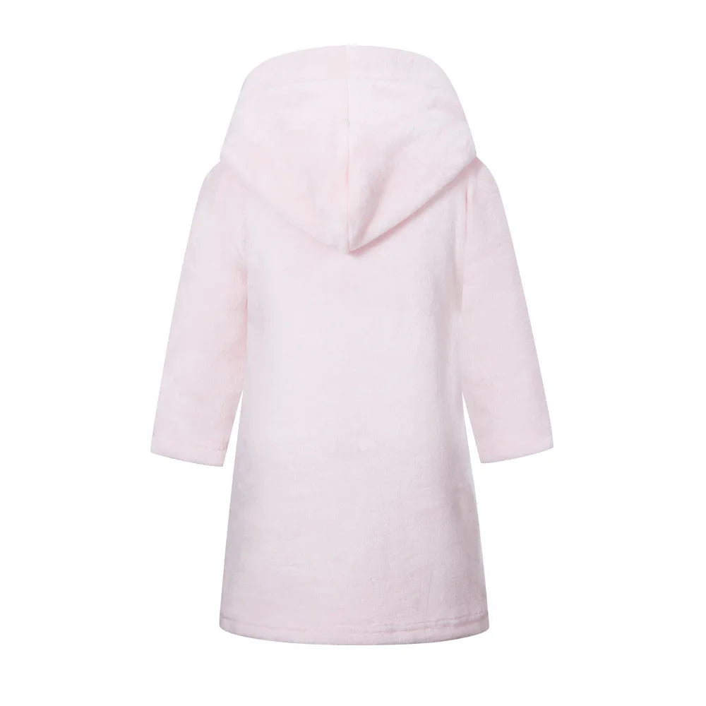 Crianças pijamas macios roupão de flanela de inverno 2025 novo dos desenhos animados bonito pijamas meninos meninas outono roupões com capuz homewear