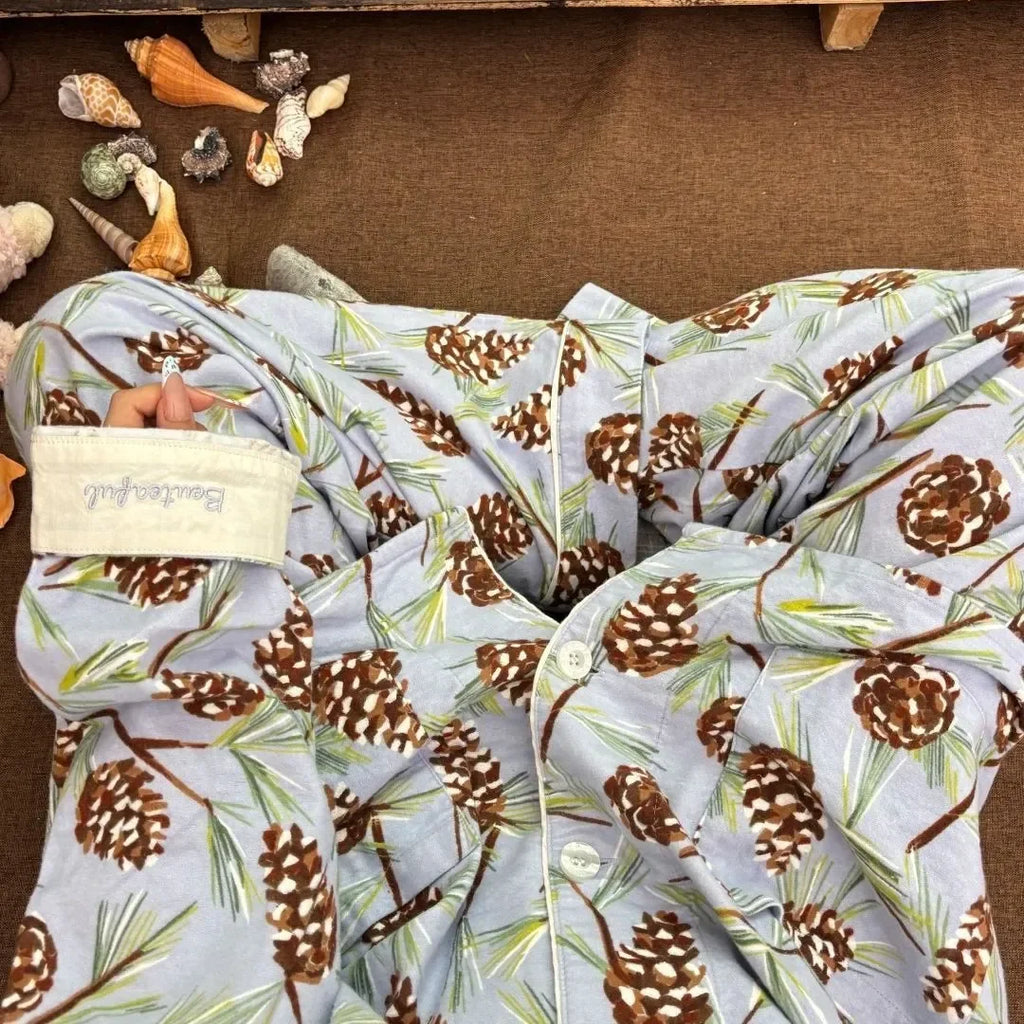 Pijama de algodão macio conjunto de pijamas femininos bonito dos desenhos animados pijamas impressão pijamas elegantes calças superiores 2 pçs femme nightwear loungewear