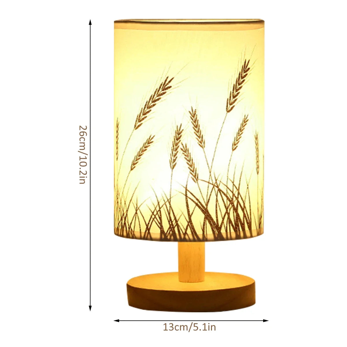Candeeiro de mesa de linho LED Candeeiro de noite de linho com luz branca quente Candeeiro de cabeceira de linho alimentado por USB de madeira ao lado da lâmpada