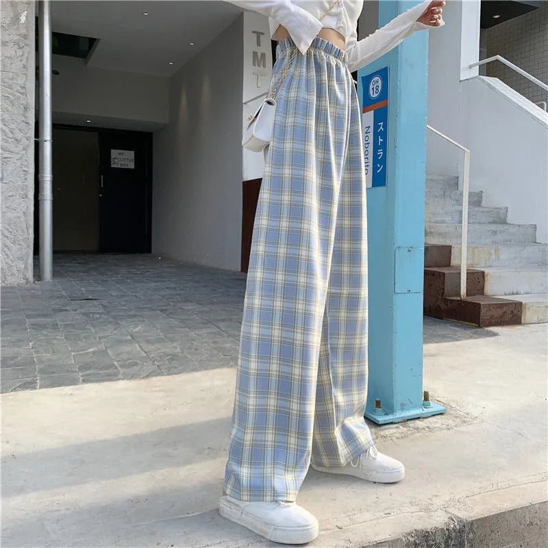 Moda casual verificado vermelho tartan calças de pijama macio e confortável cintura elástica nova feminina xadrez pijamas casa lounge pa