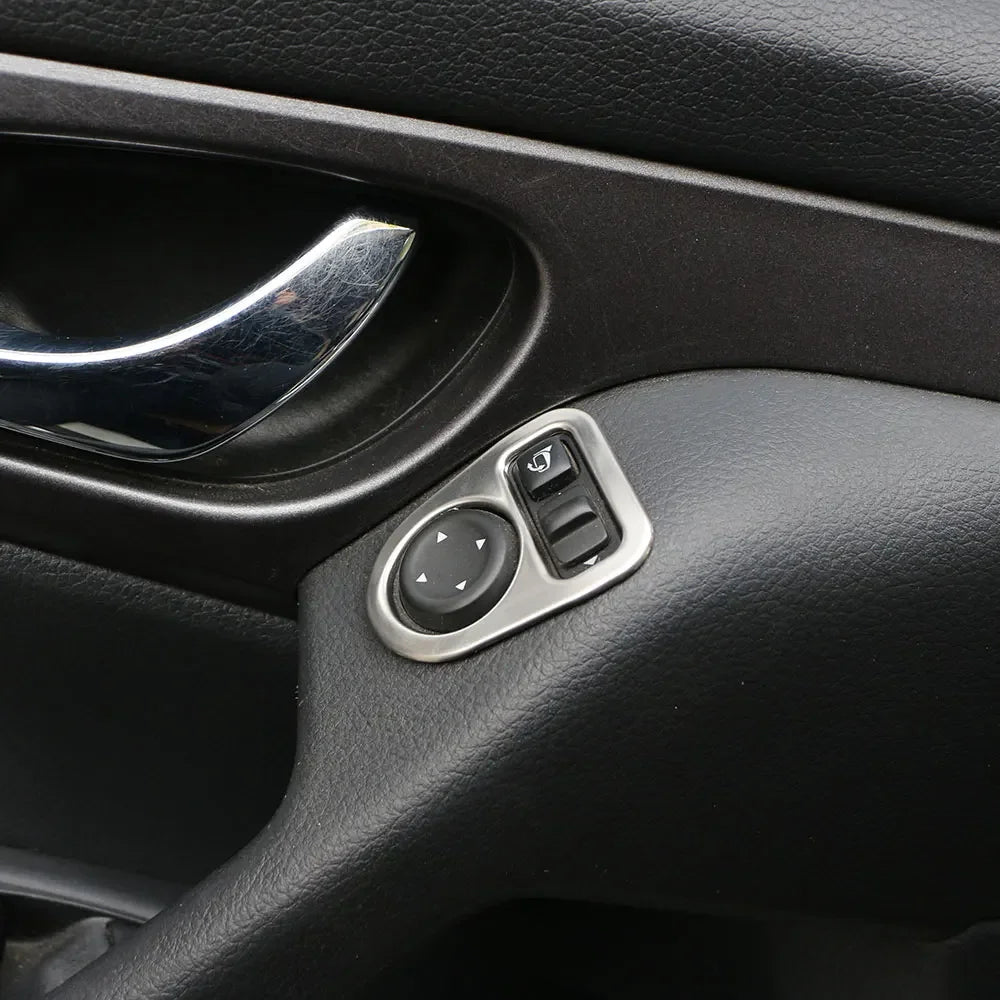Interior de aço inoxidável espelho retrovisor ajuste capa guarnição adesivo para nissan qashqai j11 2014- 2018