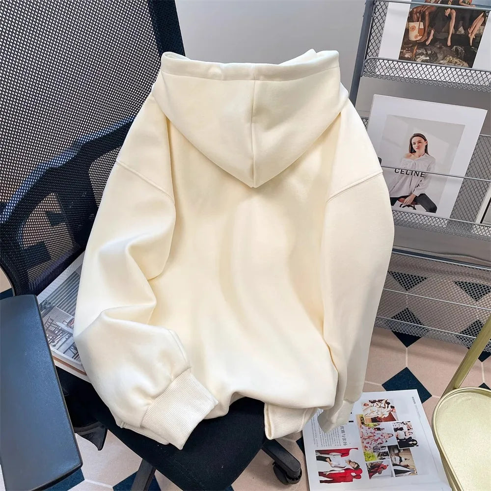 2025 primavera outono feminino casais roupas dos desenhos animados bordado adorável 3d gato impressão pulôver hoodies moletom feminino casaco com capuz