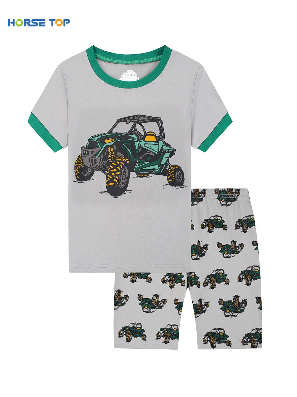 Conjuntos de pijamas para crianças, pijamas de algodão para meninos, pijamas de carro, 2 peças, 2 peças
