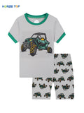 Conjuntos de pijamas para crianças, pijamas de algodão para meninos, pijamas de carro, 2 peças, 2 peças