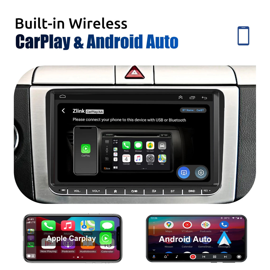Essgoo 9 "android 14 4g + 64g Wireless  carplay carro estéreo gps navi wifi rds fm bt para vw golf 5 6 passat polo touran tiguan caddy eos