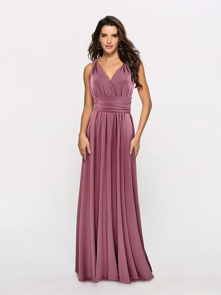 Vestido Maxi Club Boho para mulheres, bandagem vermelha, vestido de festa longo, madrinhas multiway, robe infinito conversível, sexy