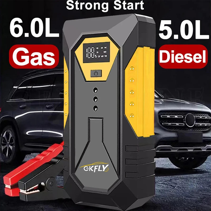GKFLY 2000A/3000A/4000A Carregador de Bateria para Carros a Gasolina e Diesel, Power Bank e Auxiliar de Partida para Automóveis