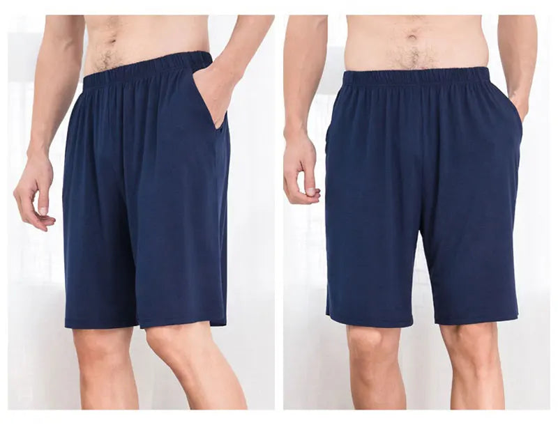 Calças de dormir de algodão masculino plus size 5xl shorts pijamas boxer casual lounge wear dormir calças curtas homewear homme