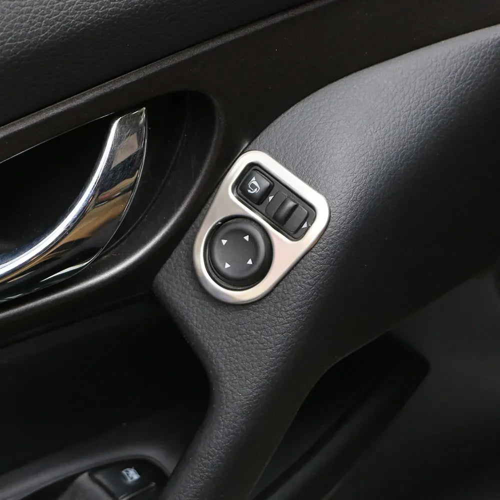 Interior de aço inoxidável espelho retrovisor ajuste capa guarnição adesivo para nissan qashqai j11 2014- 2018
