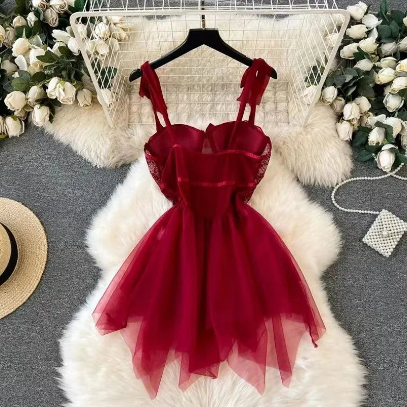 Mini vestido transparente sem costas para mulheres, sleepwear sexy, renda pura, pijamas sensuais, camisola de malha, lingerie branca, senior