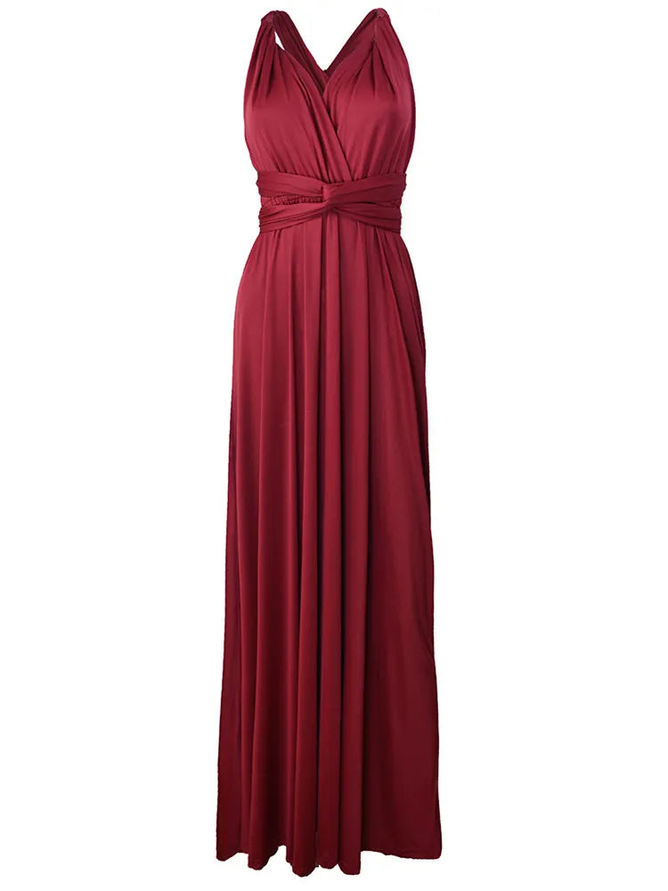 Vestido Maxi Club Boho para mulheres, bandagem vermelha, vestido de festa longo, madrinhas multiway, robe infinito conversível, sexy