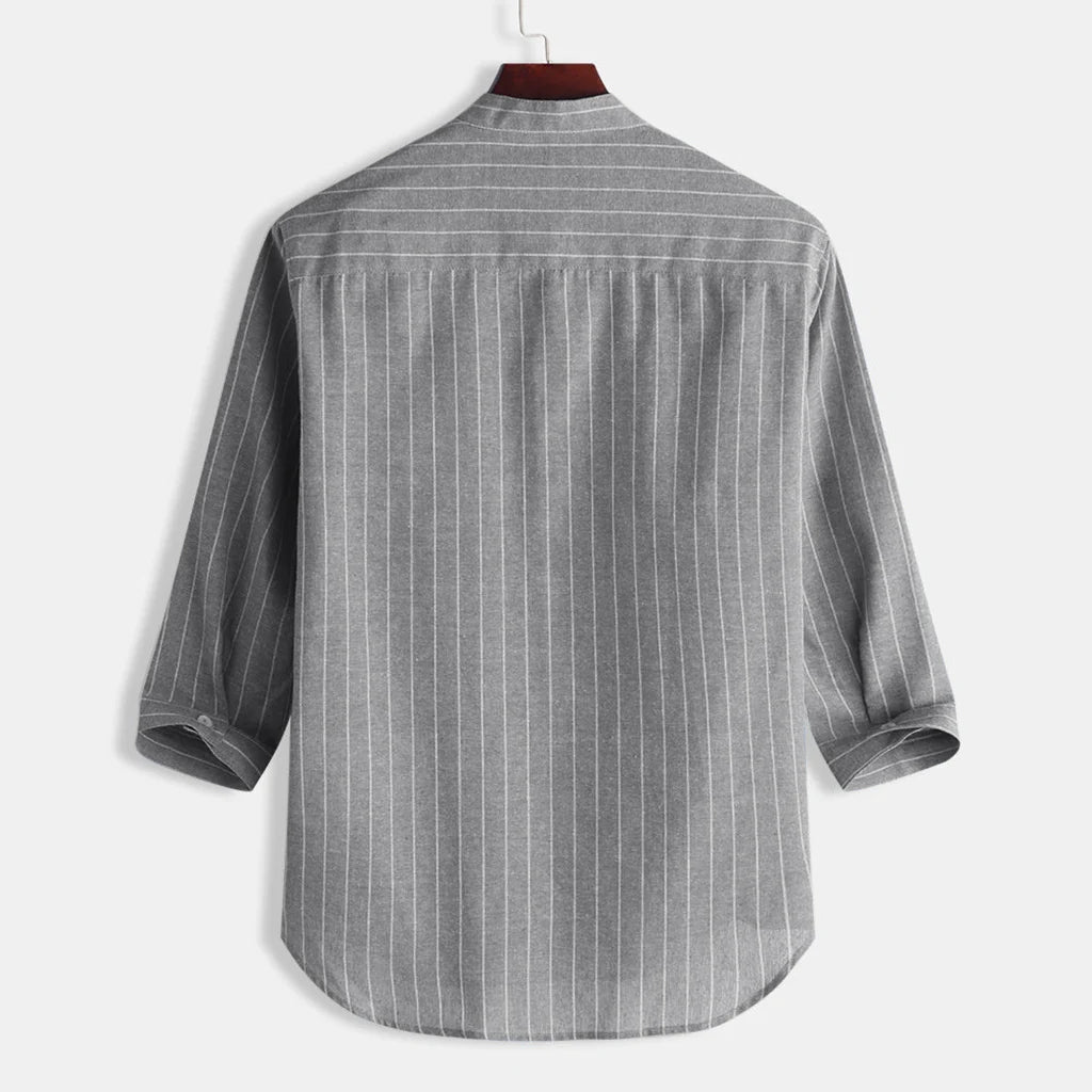 Camisa de linho respirável masculina, confortável, cor sólida, manga comprida, solta, Harajuku, blusa casual, camisa havaiana, breve, 2022