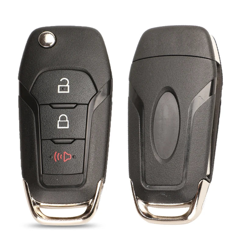 Jingyuqin 2/3/4 botão flip dobrável caso chave do carro shell para ford focus fusão mk2 mk7 explorador ranger lâmina hu101 em branco sem cortes