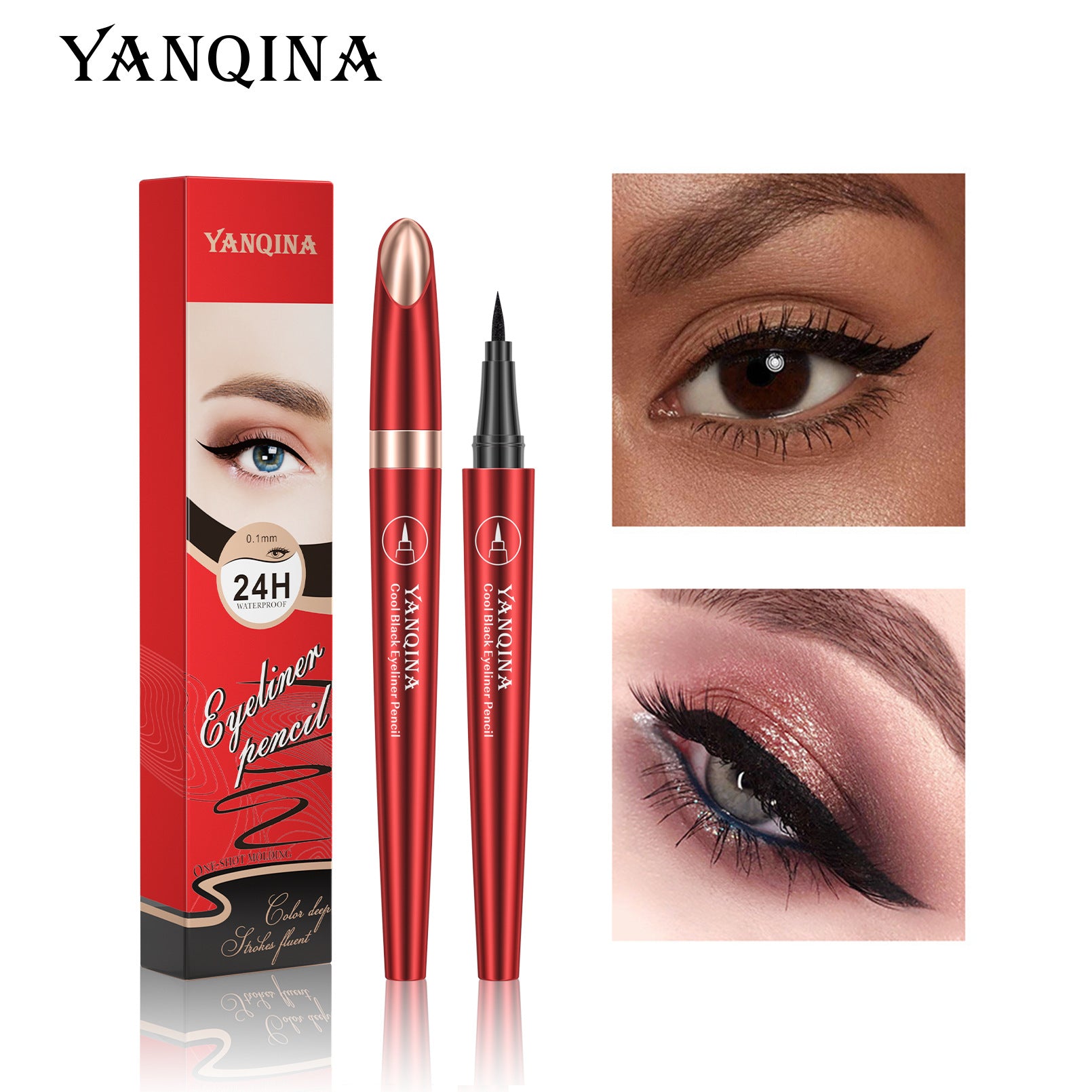 2023 New Black Waterproof Eyeliner Pen 24H Long-lasting