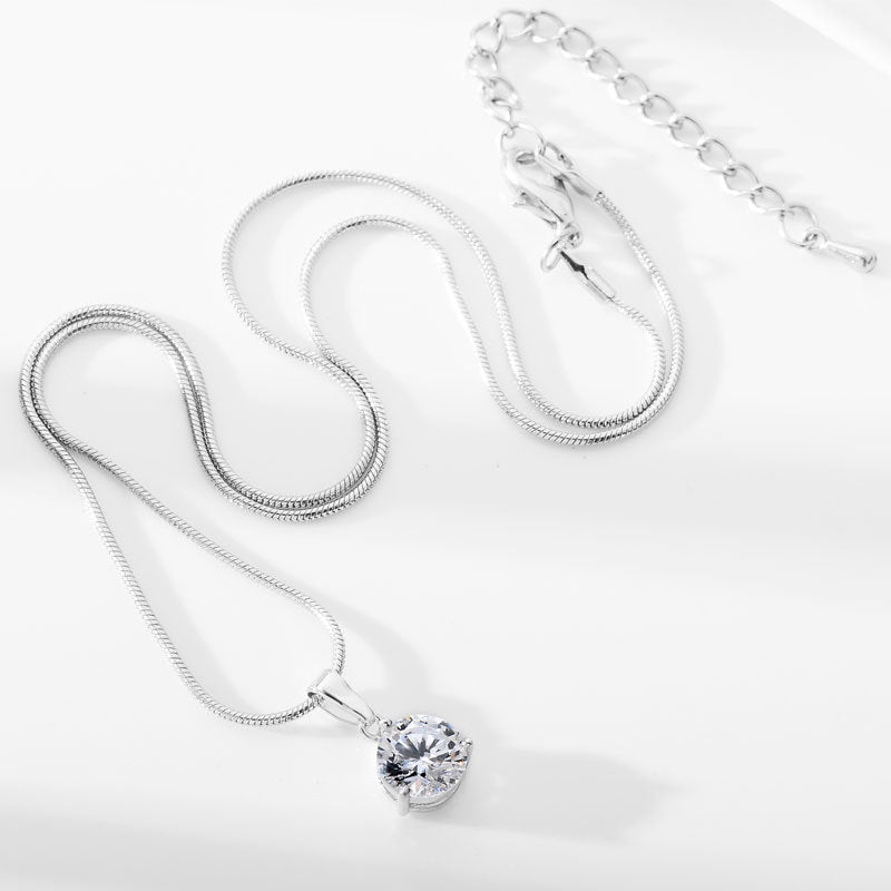 AAA Zircon Jewelry Set with Water Drop Necklace and Earrings