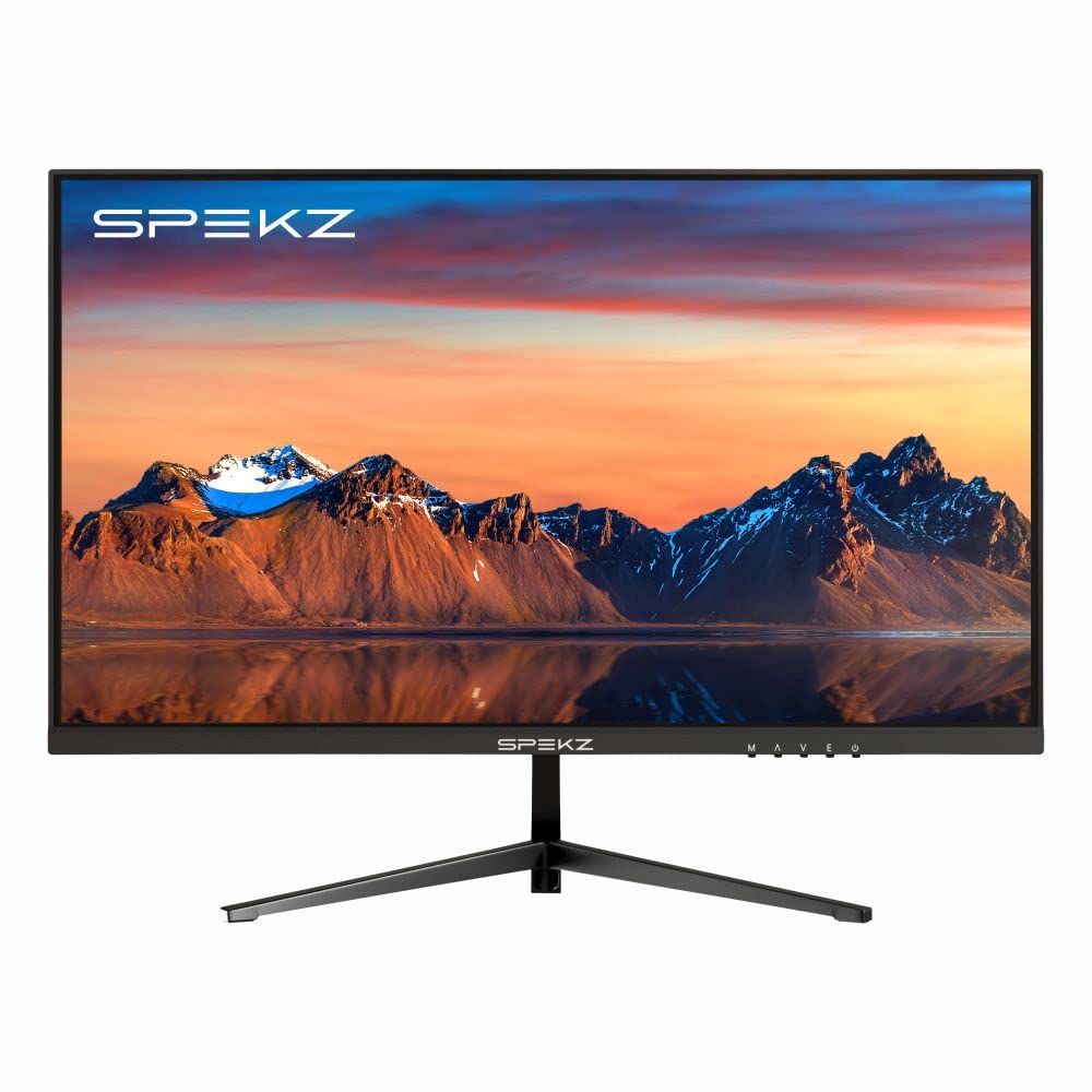 SPEKZ 24 Inch Computer Monitor FHD PC Monitors 1920 x 1080p IPS Display 75Hz HDMI VGA 5ms Response Time 75 x 75 mm Mountable Frameless (EM-024)