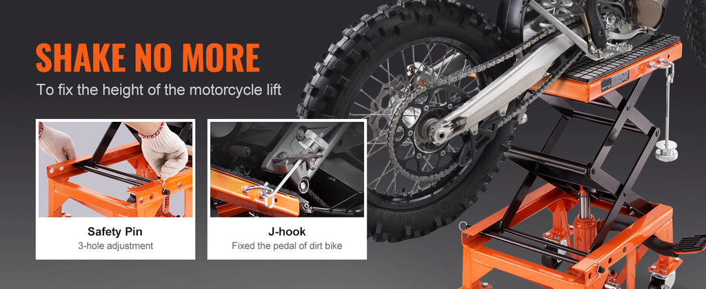 SucceBuy Mesa de elevação hidráulica para motocicleta, 350 lbs, tesoura, elevador hidráulico, suporte para dirt bike